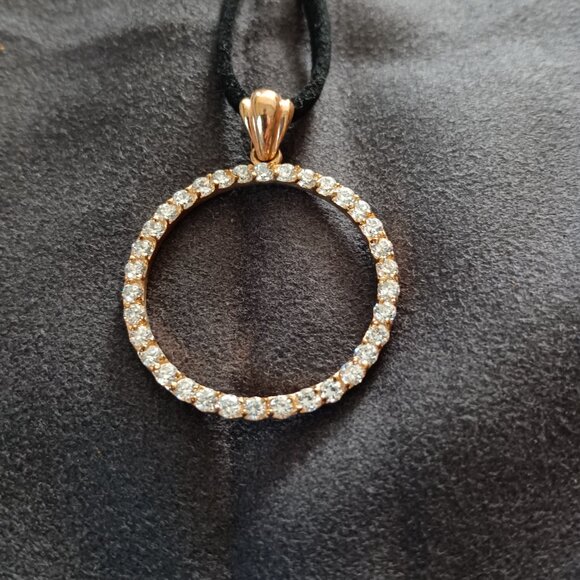 Park Lane Sharper Image Gold Tone Pendent with Soft Black Cord Necklace - Picture 2 of 4